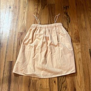 Zara spaghetti strap linen peach colored dress with pockets